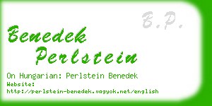 benedek perlstein business card